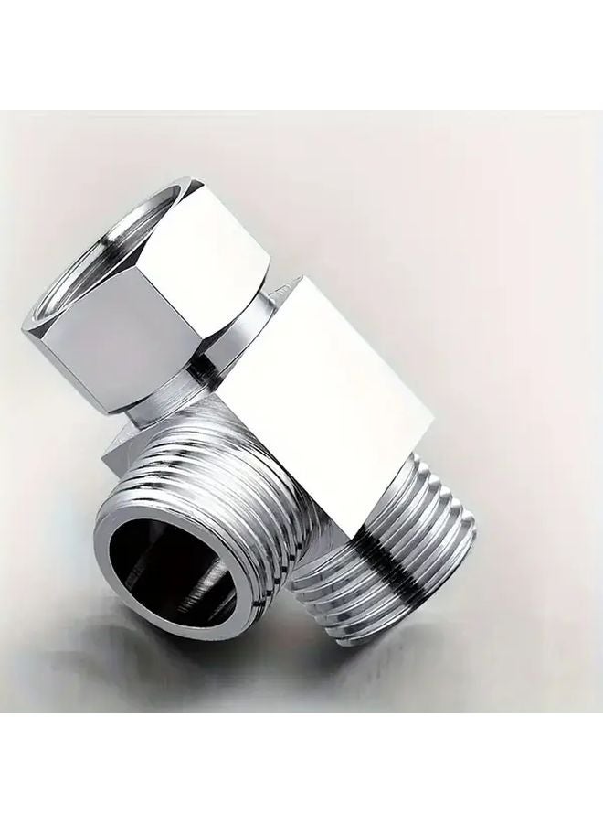 T Type Brass Connector Valve 1 Inlet 2 Outlets All Copper For Washing Machine Shower - Image 1