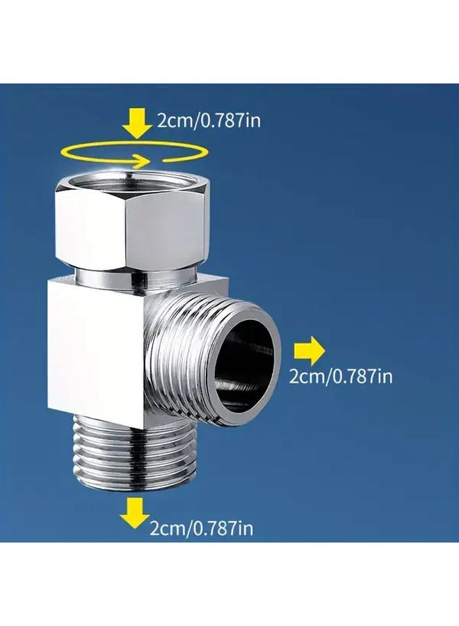 T Type Brass Connector Valve 1 Inlet 2 Outlets All Copper For Washing Machine Shower - Image 4