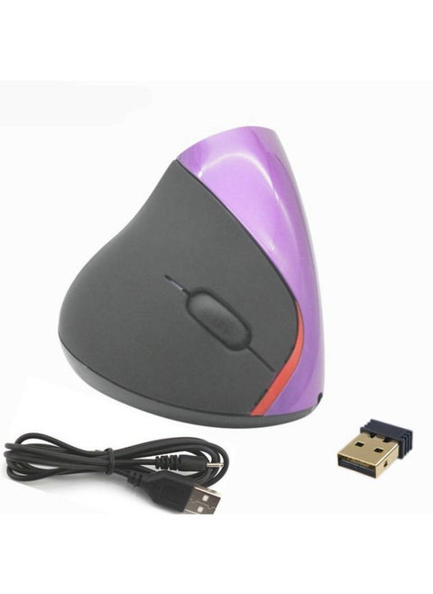 Custom Vertical Charging Wireless Mouse Bluetooth Photoelectric Upright Ergonomic Bowl Mouse-Color:Purple