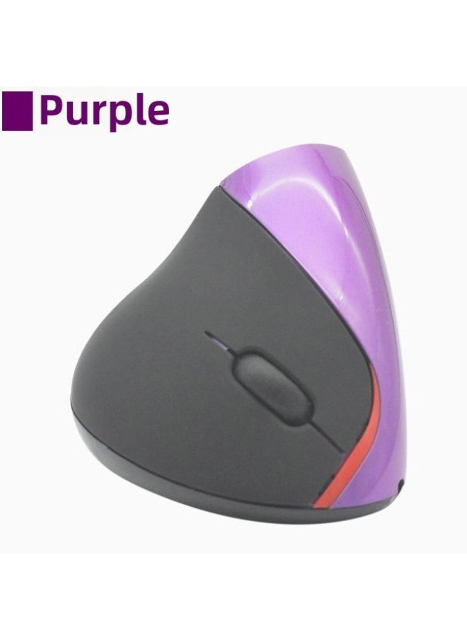 Generic - Custom Vertical Charging Wireless Mouse Bluetooth Photoelectric Upright Ergonomic Bowl Mouse-Color:Purple - Image 1