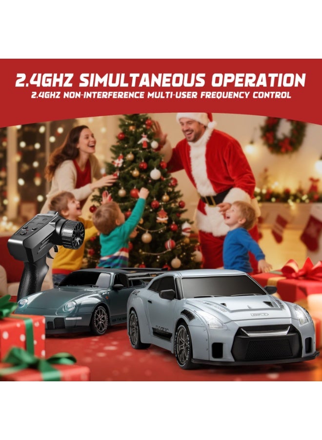 Kidzilla Professional 1:24 4WD High-Speed RC Drift Car - Durable ABS Shell Remote Control Sports Racing Car Toy with LED Chassis Lights - Image 2