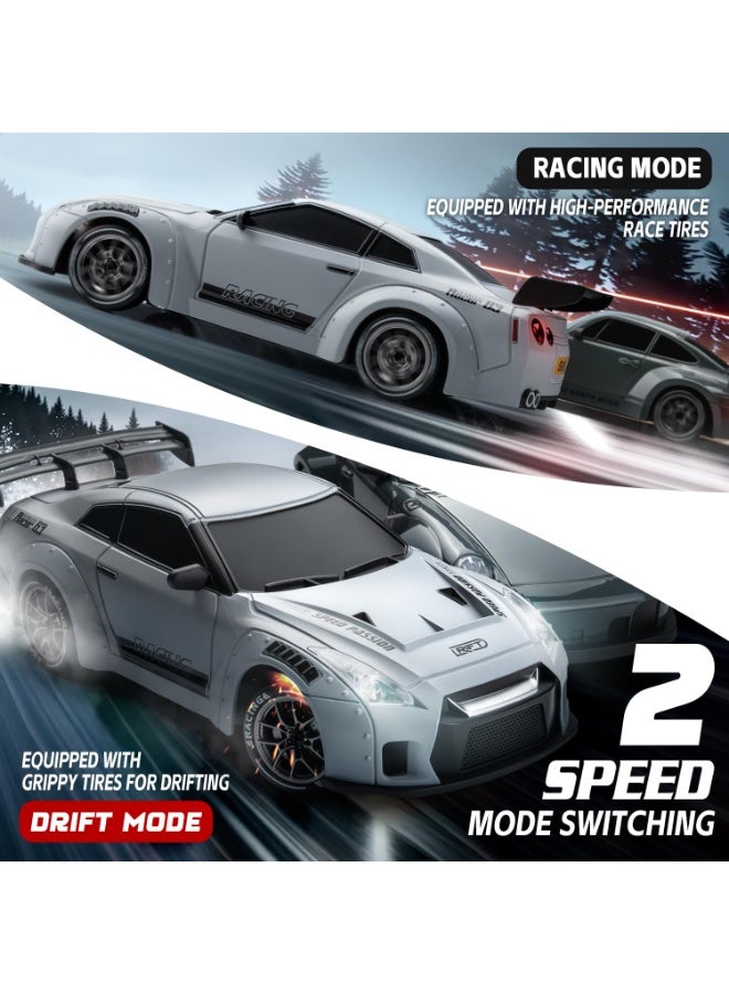 Kidzilla Professional 1:24 4WD High-Speed RC Drift Car - Durable ABS Shell Remote Control Sports Racing Car Toy with LED Chassis Lights - Image 4