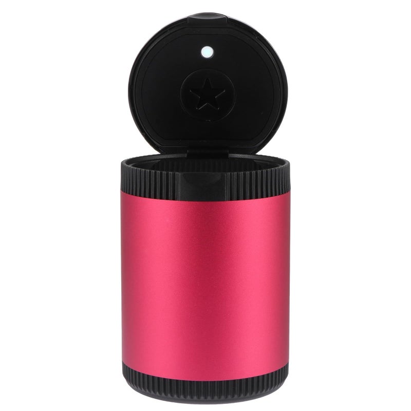 Sherchpry LED Car Ashtray With Lid Portable Red Smokeless Cigarette Ash Container For Vehicle Indoor Use - Image 1