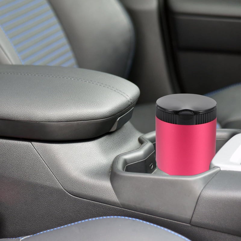 Sherchpry LED Car Ashtray With Lid Portable Red Smokeless Cigarette Ash Container For Vehicle Indoor Use - Image 2