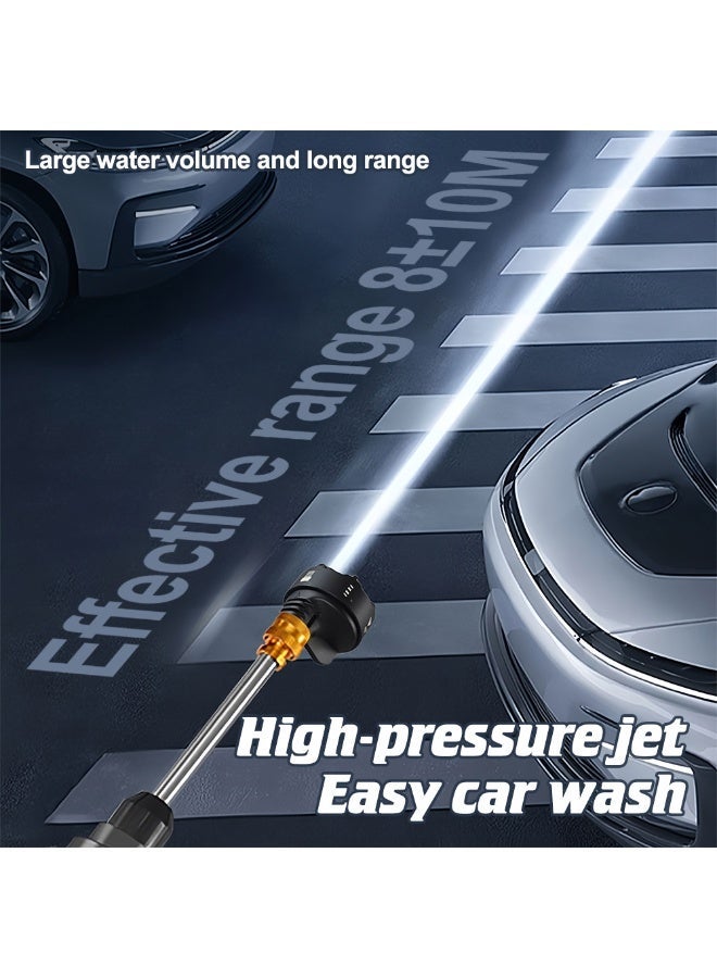 ET-LIFE Portable Cordless Pressure Washer with 6-in-1 Nozzle, 300W, 20000mAh Battery Power,  Electric Car Pressure Washer for Car Floor Wall Fence Cleaning Pet Cleaning - Image 3