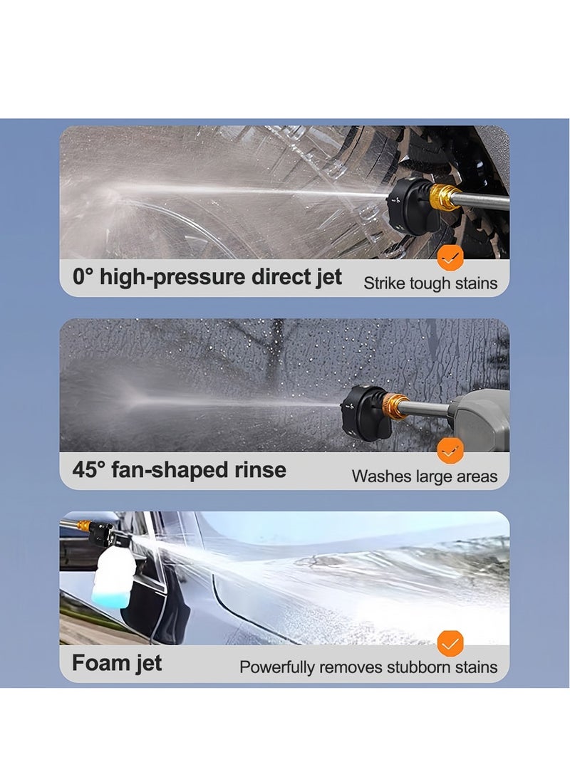 ET-LIFE Portable Cordless Pressure Washer with 6-in-1 Nozzle, 300W, 20000mAh Battery Power,  Electric Car Pressure Washer for Car Floor Wall Fence Cleaning Pet Cleaning - Image 5