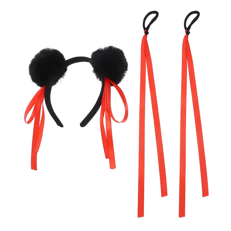 1 Set Children's Bun Plush Headband for Performance Cute Funny Cosplay Hair Accessories for Parties Holidays and Cosplay Costumes - Image 3