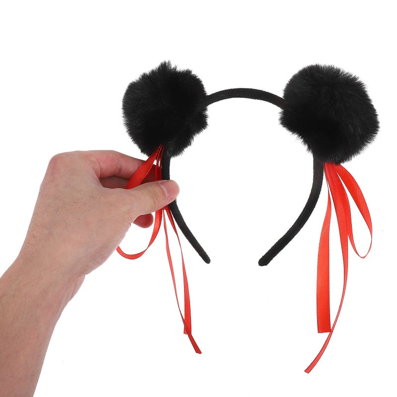 1 Set Children's Bun Plush Headband for Performance Cute Funny Cosplay Hair Accessories for Parties Holidays and Cosplay Costumes - Image 2