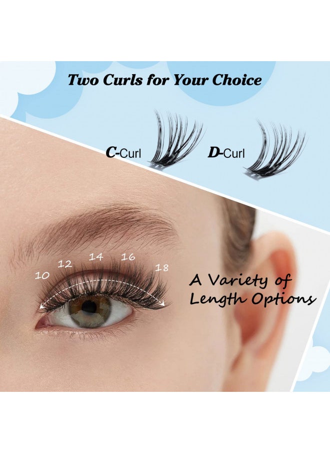 KevKev 300 Pcs Individual Lashes Lash Clusters DIY Lash Extension Cluster Lashes that Look Like Eyelash Extensions Self Applicaton at Home Volume Dramtic Look(50D,D-18mm)  - Image 3