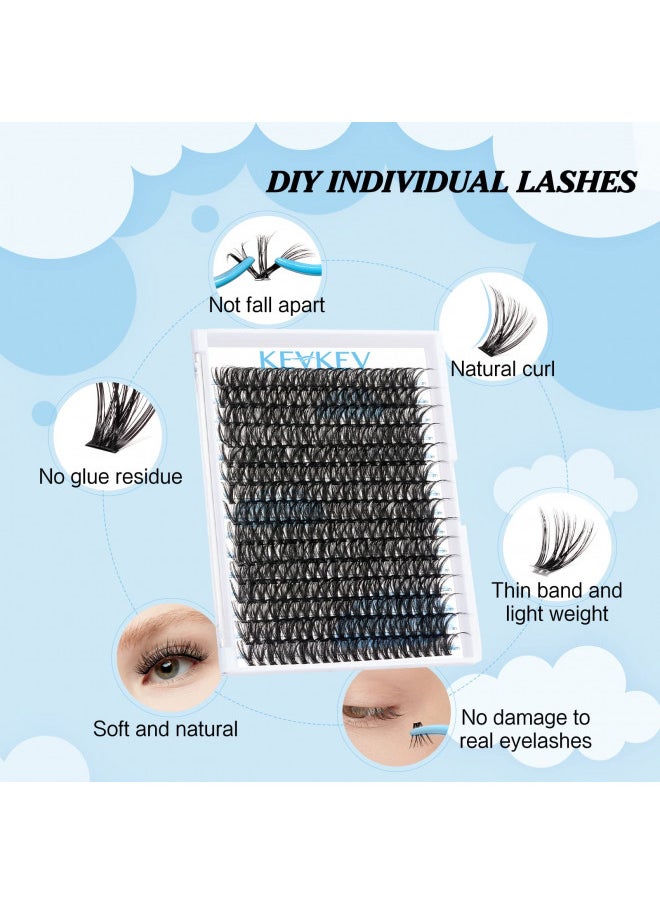 KevKev 300 Pcs Individual Lashes Lash Clusters DIY Lash Extension Cluster Lashes that Look Like Eyelash Extensions Self Applicaton at Home Volume Dramtic Look(50D,D-18mm)  - Image 2