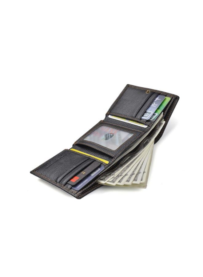 JINBAOLAI Splicing Leather Men's Wallet Black - Image 4