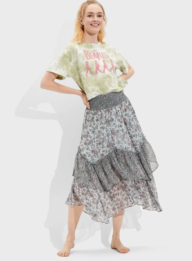 American Eagle Layered Printed Skirt