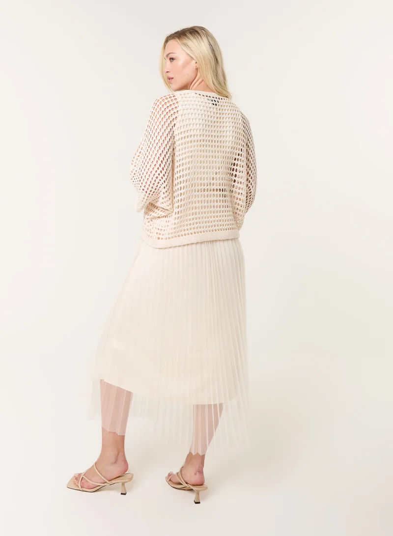 بلو فانيلا Crochet Top Pleat Dress