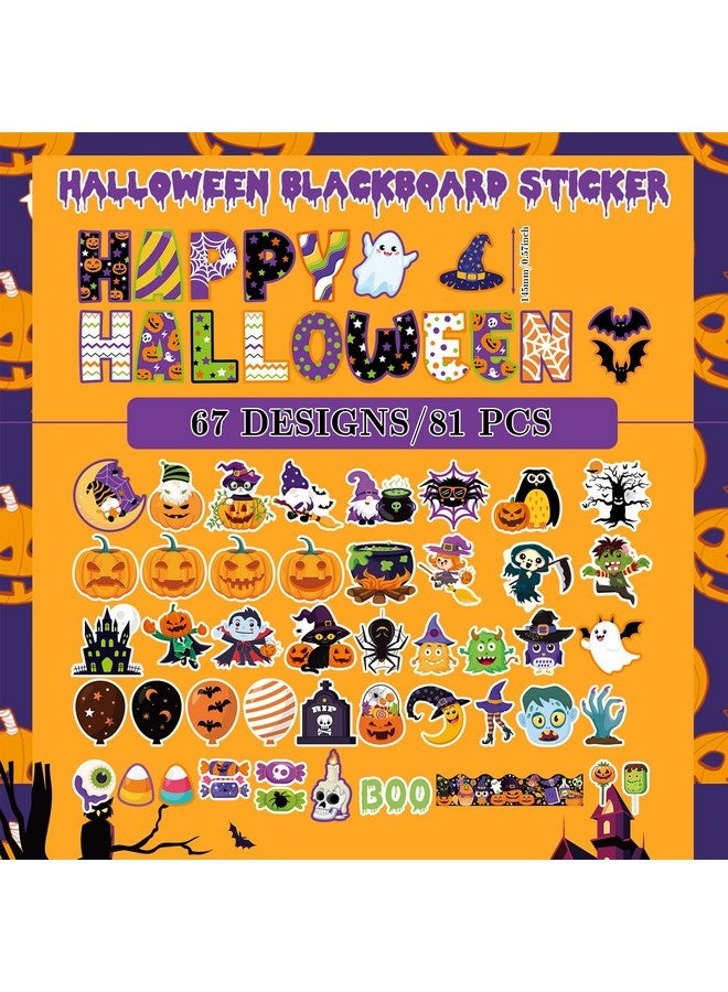 HOWAF 81 Pcs Halloween Bulletin Board Decorations, Happy Halloween Trick Or Treat Paper Cutouts Bulletin Board Stickers With Glue For Classroom School Party Supplies Pumpkin Spooky Witch Cutouts - Image 2