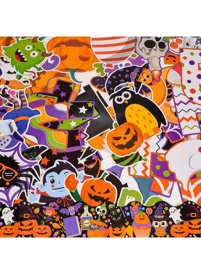 HOWAF 81 Pcs Halloween Bulletin Board Decorations, Happy Halloween Trick Or Treat Paper Cutouts Bulletin Board Stickers With Glue For Classroom School Party Supplies Pumpkin Spooky Witch Cutouts - Image 4