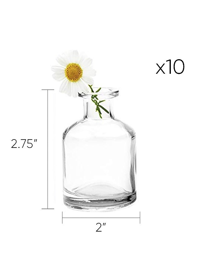 CHIVE â€˜Loftâ€™ Small Mini Flower Vases - Clear Glass Bud Vases, Set of 10 - Cute Vintage Rustic Centerpieces for Wedding, Events & Home - Premium Quality, Designed to Last - Image 2