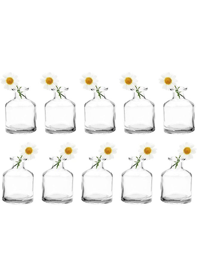 CHIVE â€˜Loftâ€™ Small Mini Flower Vases - Clear Glass Bud Vases, Set of 10 - Cute Vintage Rustic Centerpieces for Wedding, Events & Home - Premium Quality, Designed to Last - Image 1