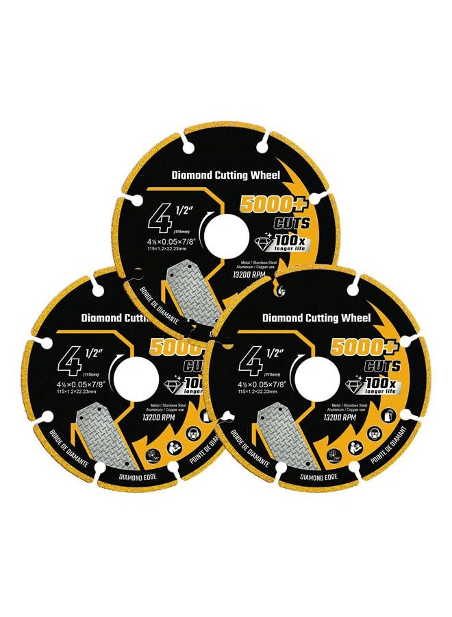 Revvstark 4 1/2 Inch Cut Off Wheel Diamond Cutting Wheel 4 1/2 Inch with 7/8" Arbor, Angle Grinder Cutting Disc for Metal with 5000+ Cuts on Rebar, Steel, Iron and INOX - Image 1