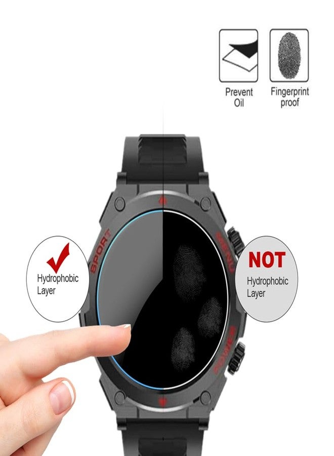 MIHENCE Screen Protector for S66 1.52-Inch Smart Watch, 9H Tempered Glass Protective Film Compatible for Jdcrsj/Lyaarka/Bvlrksc/Brhgph S66 Military Smart Watch (3PCS), transparent - Image 3