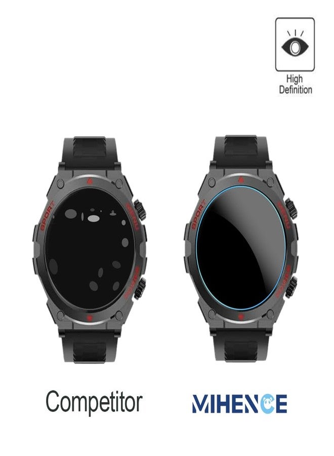 MIHENCE Screen Protector for S66 1.52-Inch Smart Watch, 9H Tempered Glass Protective Film Compatible for Jdcrsj/Lyaarka/Bvlrksc/Brhgph S66 Military Smart Watch (3PCS), transparent - Image 5