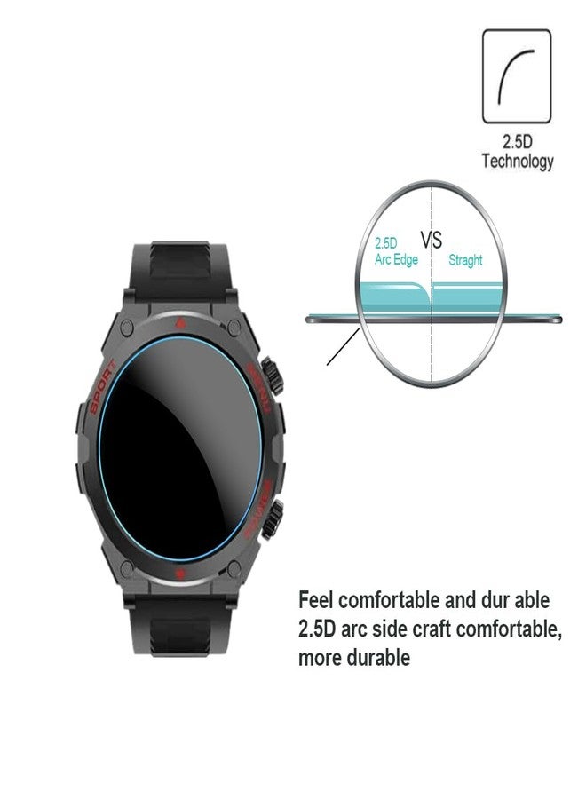 MIHENCE Screen Protector for S66 1.52-Inch Smart Watch, 9H Tempered Glass Protective Film Compatible for Jdcrsj/Lyaarka/Bvlrksc/Brhgph S66 Military Smart Watch (3PCS), transparent - Image 4