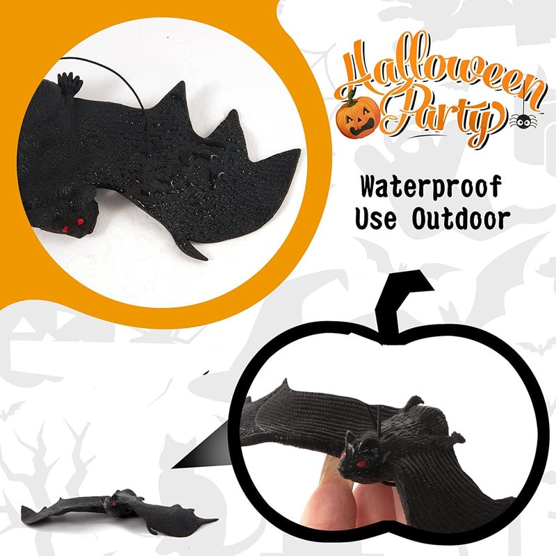 Brown Leaf Pack of 3 Spooky Halloween Bat Party Rubber Vampire Bats Wall Dcor for Halloween Party Decoration Accessories - Image 4