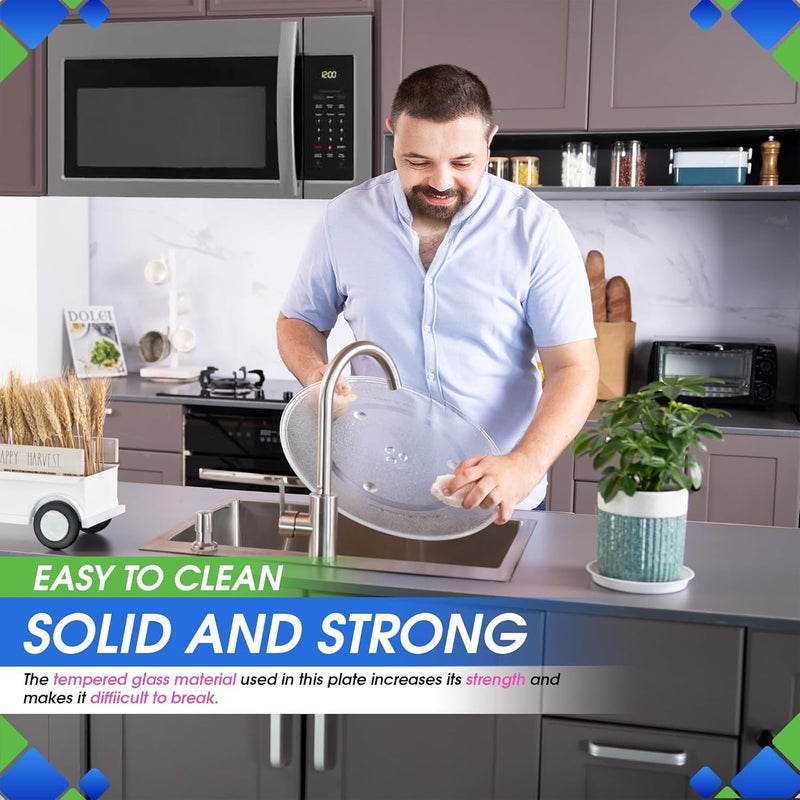 Bagean بديل طبق الميكروويف 16.5 بوصة يناسب WB48X10046 و WB48X29704 طبق دوار ميكروويف GE - بديل زجاجي دقيق لطبق الميكروويف - طبق فرن متين لإعادة التسخين والطهي بشكل أفضل - Image 4