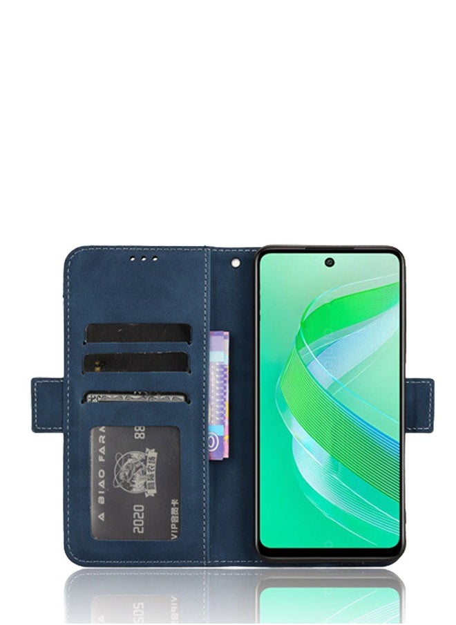 جنرال - غطاء لهاتف Infinix Smart 8/8 Plus، جراب جلدي قابل للطي بمغناطيس، محفظة فاخرة للهاتف مع فتحة للبطاقات ومسند قابل للطي، غطاء لهاتف Infinix Smart 8/8 Plus. - Image 1