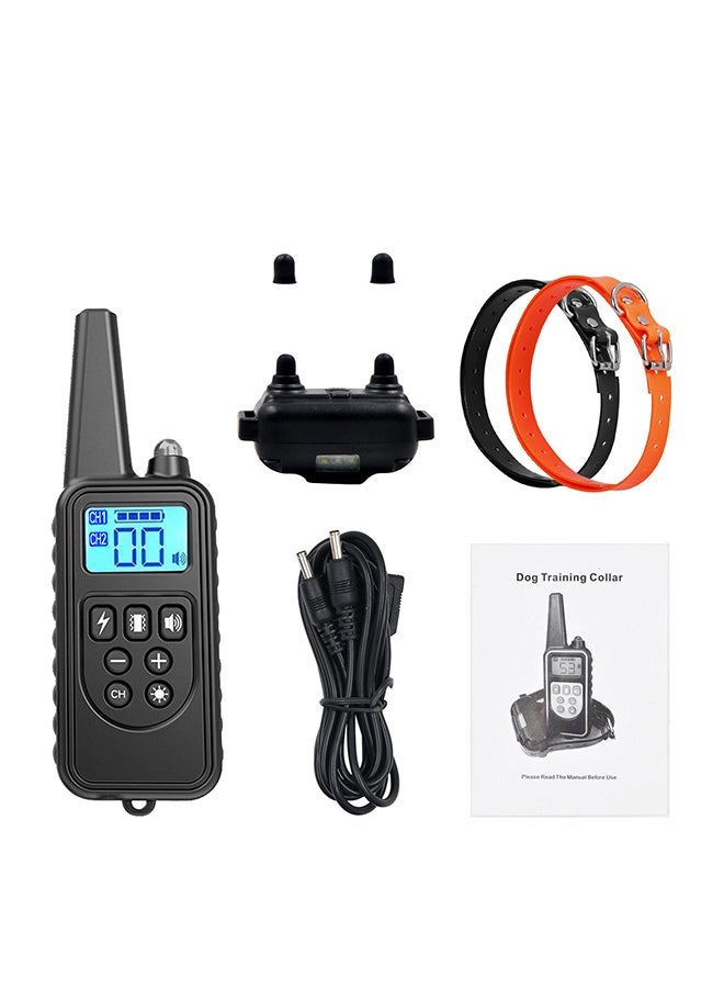 NIBEMINENT Waterproof Rechargeable Dog Training Collar With Remote Black/Orange - Image 1