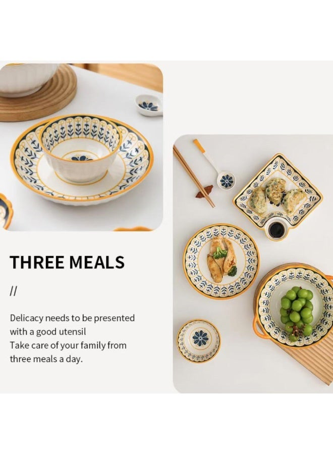 هاهاهاي طقم أطباق مكون من 6 قطع، أدوات مائدة بتصميم فاخر وأنيق ورائع وتصميم رائع، هدية منزلية ملونة بمناسبة الاحتفال بالمنزل، أطقم هدايا فاخرة وبسيطة وبسيطة ومثالية - Image 5