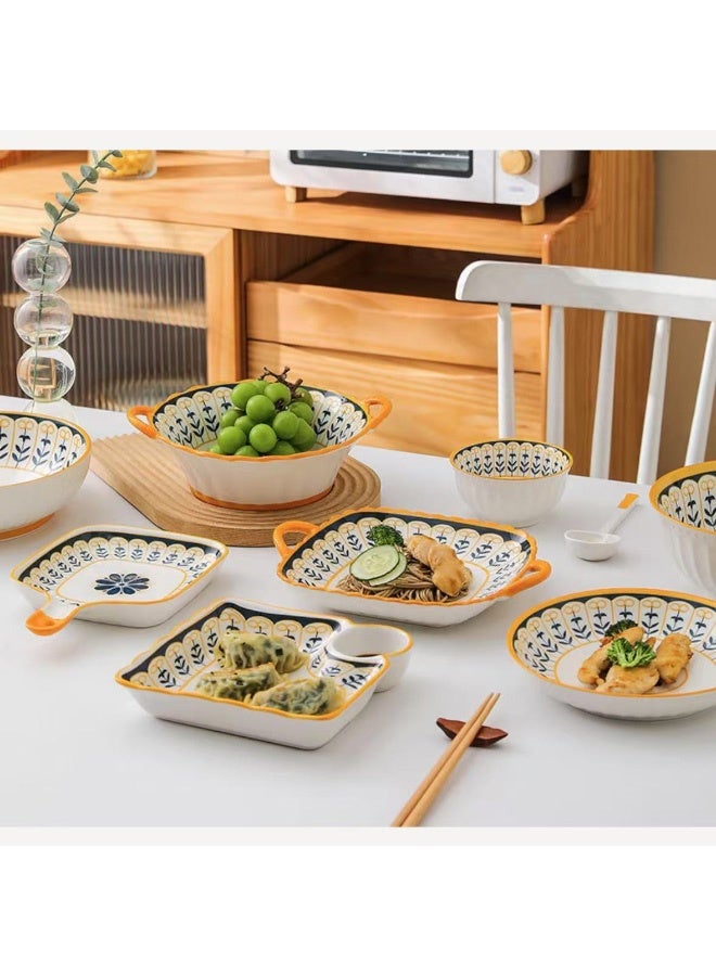 هاهاهاي طقم أطباق مكون من 6 قطع، أدوات مائدة بتصميم فاخر وأنيق ورائع وتصميم رائع، هدية منزلية ملونة بمناسبة الاحتفال بالمنزل، أطقم هدايا فاخرة وبسيطة وبسيطة ومثالية - Image 3