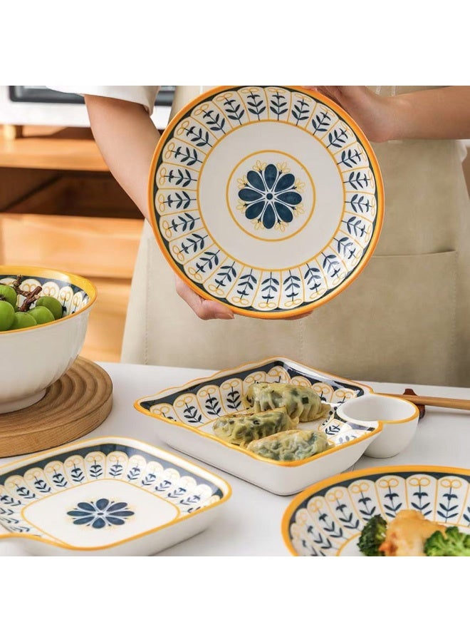 هاهاهاي طقم أطباق مكون من 6 قطع، أدوات مائدة بتصميم فاخر وأنيق ورائع وتصميم رائع، هدية منزلية ملونة بمناسبة الاحتفال بالمنزل، أطقم هدايا فاخرة وبسيطة وبسيطة ومثالية - Image 2