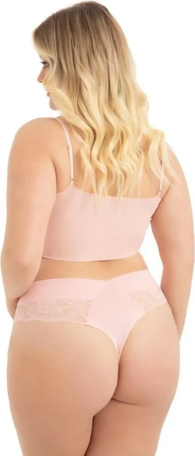 كوتن هيل Lace and Elastic Detailed Plus Size Women's Thong Panties 3-Pack-2