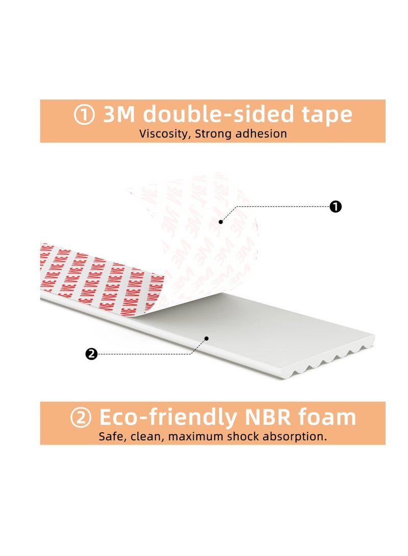 Excefore Baby Proofing 32.8ft Edge Corner Protector, Extra-Wide Soft Safety Guards, Proof Foam Padding, with 3M Strong Adhesive Double Sided Tape, Baby Proofing Padding, for Fireplace, Desk, Table (White) - Image 2