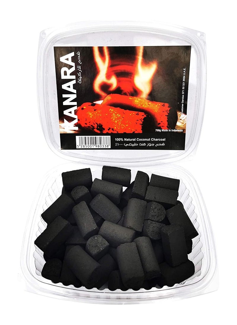 KANARA - Kanara Coconut Shell Charcoal - 100% Natural Coal Cubes for Shisha, Hookah, Bakhoor, Incense, BBQ - Long-Lasting, Low Smoke, Odorless Briquettes - No Taste, Chemicals or Additives - 1 kg Box - Image 1