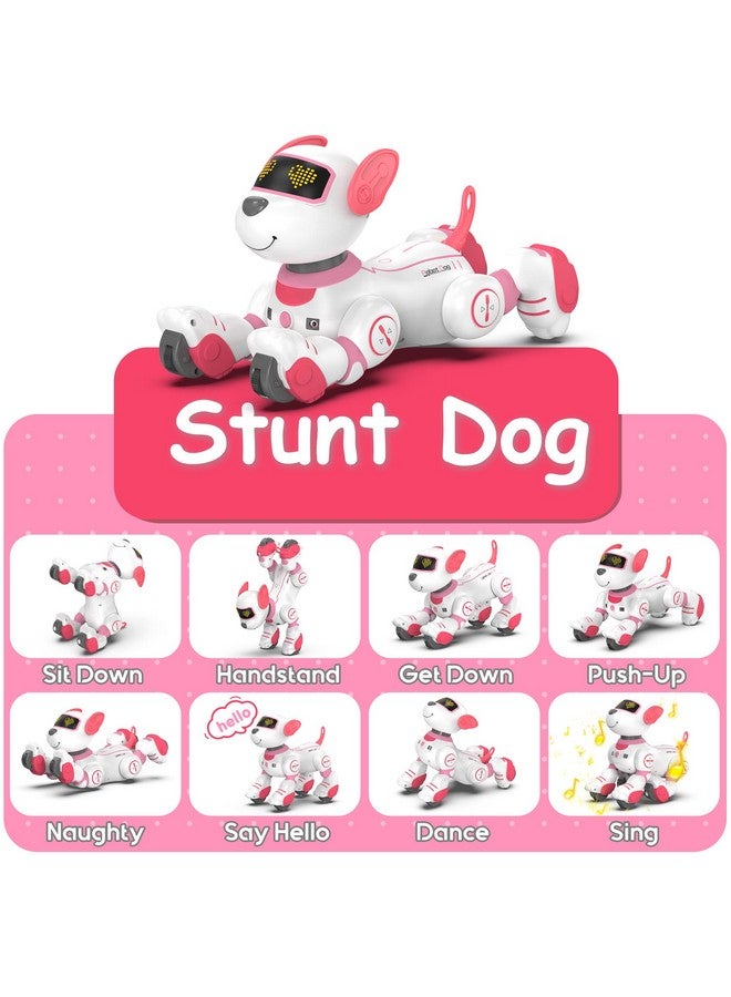 SONOMO Remote Control Robot Dog Toy, Interactive Robotic Puppy Toys - Fun And Programmable Stunt Robot Dog For Kids Ages 3-8 Pink (Pink) - Image 2