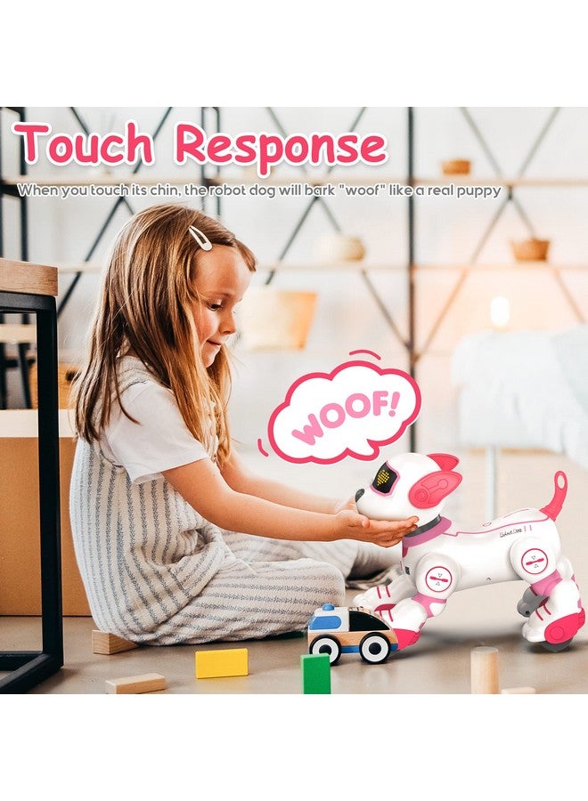 SONOMO Remote Control Robot Dog Toy, Interactive Robotic Puppy Toys - Fun And Programmable Stunt Robot Dog For Kids Ages 3-8 Pink (Pink) - Image 3