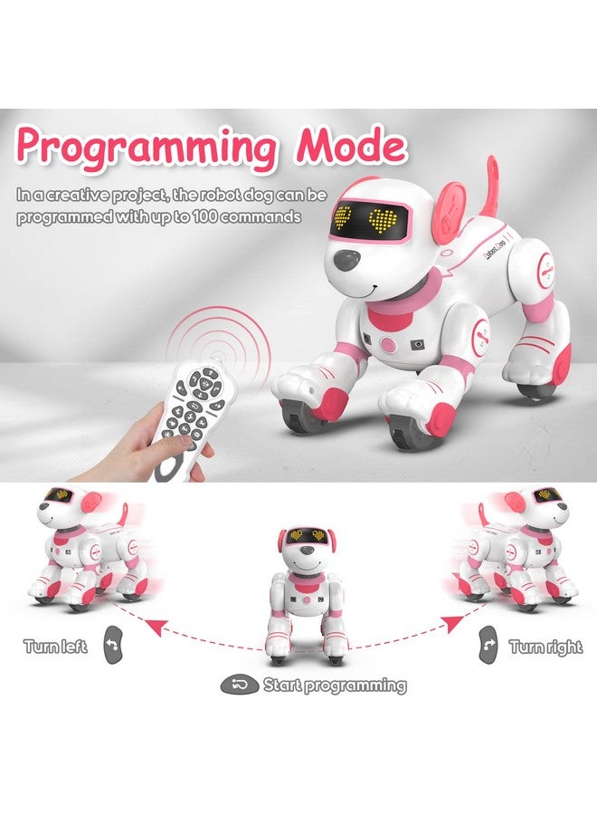 SONOMO Remote Control Robot Dog Toy, Interactive Robotic Puppy Toys - Fun And Programmable Stunt Robot Dog For Kids Ages 3-8 Pink (Pink) - Image 4