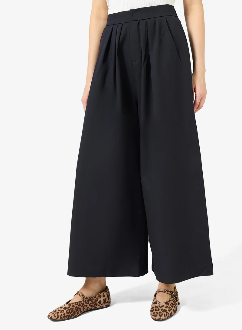 Ginger High Waisted Pleat Detail Wide Leg Pants