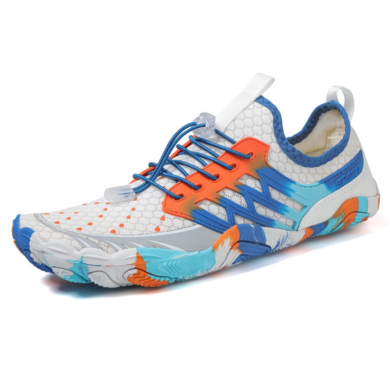 Mens Jogging Trail Shoes Quick-Dry Beach Yoga 1733 white blue 