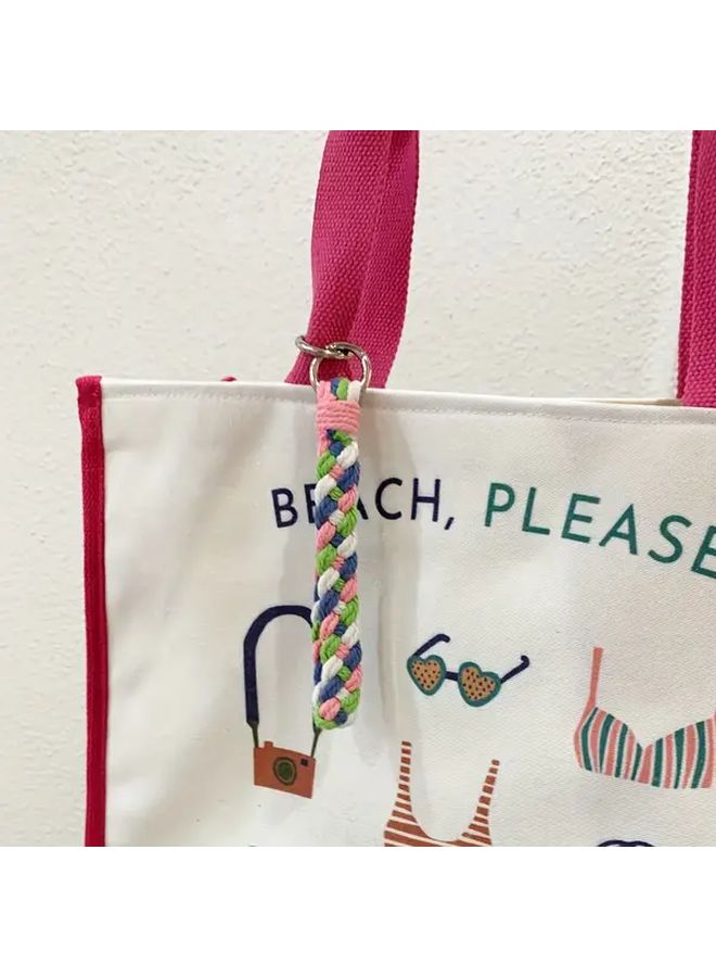 Macrame Keychain DIY Kit For Beginners Tutorial Black White Gray Craft Keyring - Image 4