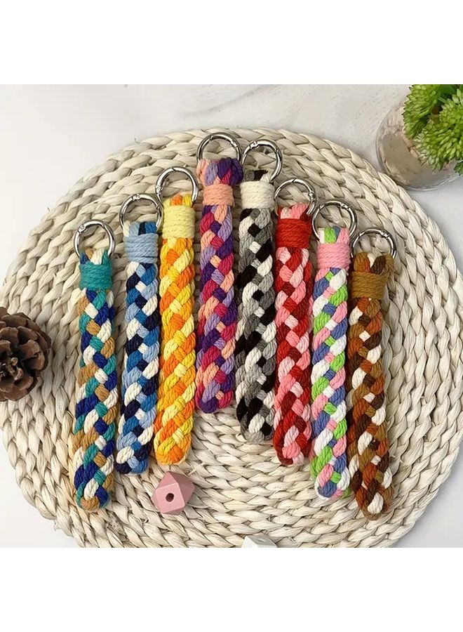 Macrame Keychain DIY Kit For Beginners Tutorial Black White Gray Craft Keyring - Image 5