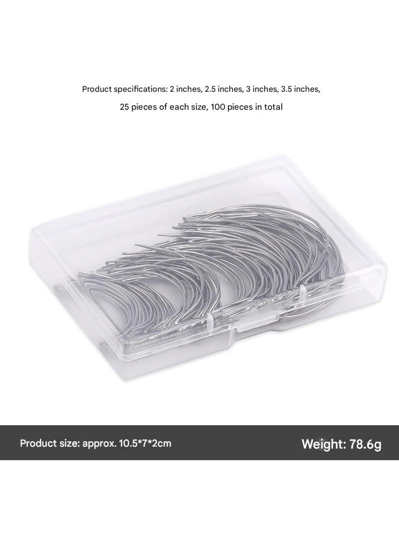 ChicAbode 100PCS Curved Needles, Bending Needles, Leather Needles, Carpet Leather Canvas Repair Knitting Needles, Blocking Knitting, Modeling and Handicrafts, 2 Inches, 2.5 Inches, 3 Inches and 3.5 Inches - Image 2