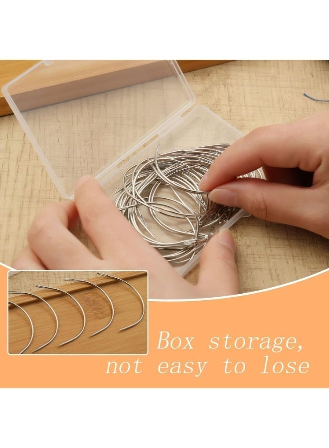 ChicAbode 100PCS Curved Needles, Bending Needles, Leather Needles, Carpet Leather Canvas Repair Knitting Needles, Blocking Knitting, Modeling and Handicrafts, 2 Inches, 2.5 Inches, 3 Inches and 3.5 Inches - Image 4