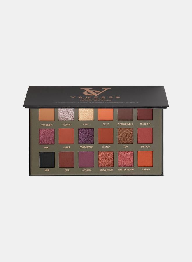 VANESSA MAKEUP Coral Neutrals Eyeshadow Palette - Image 1
