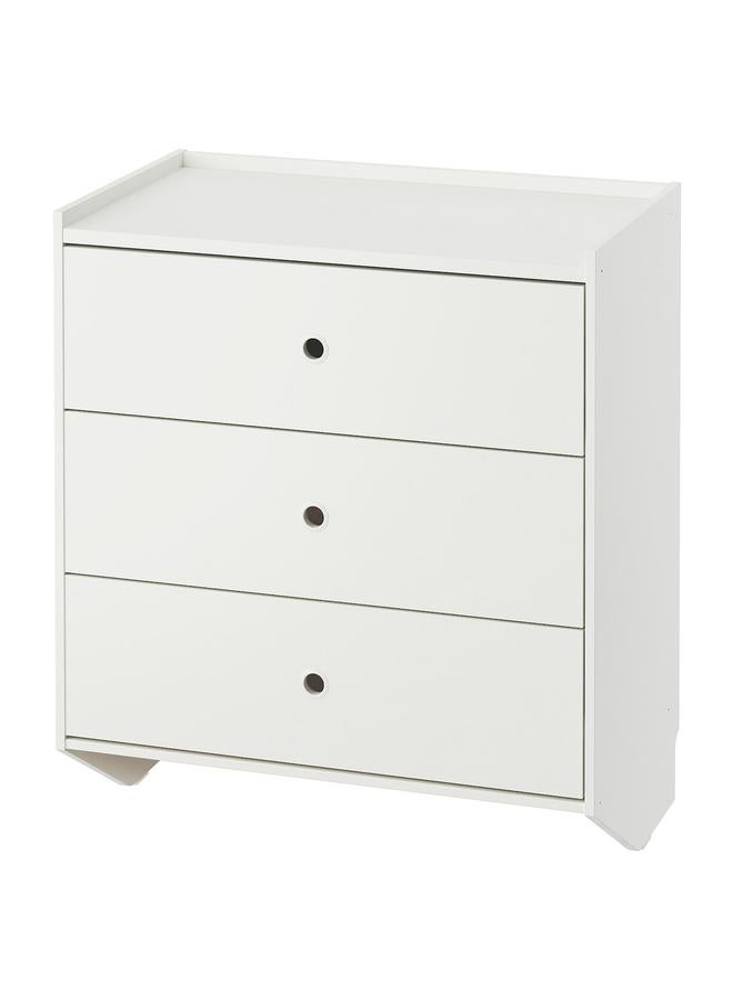 erorex Chest Of 3 Drawers, White/Wall Mounted, 69X78 Cm - Image 1