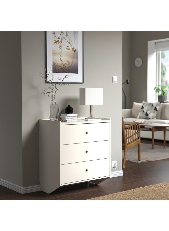 erorex Chest Of 3 Drawers, White/Wall Mounted, 69X78 Cm - Image 5