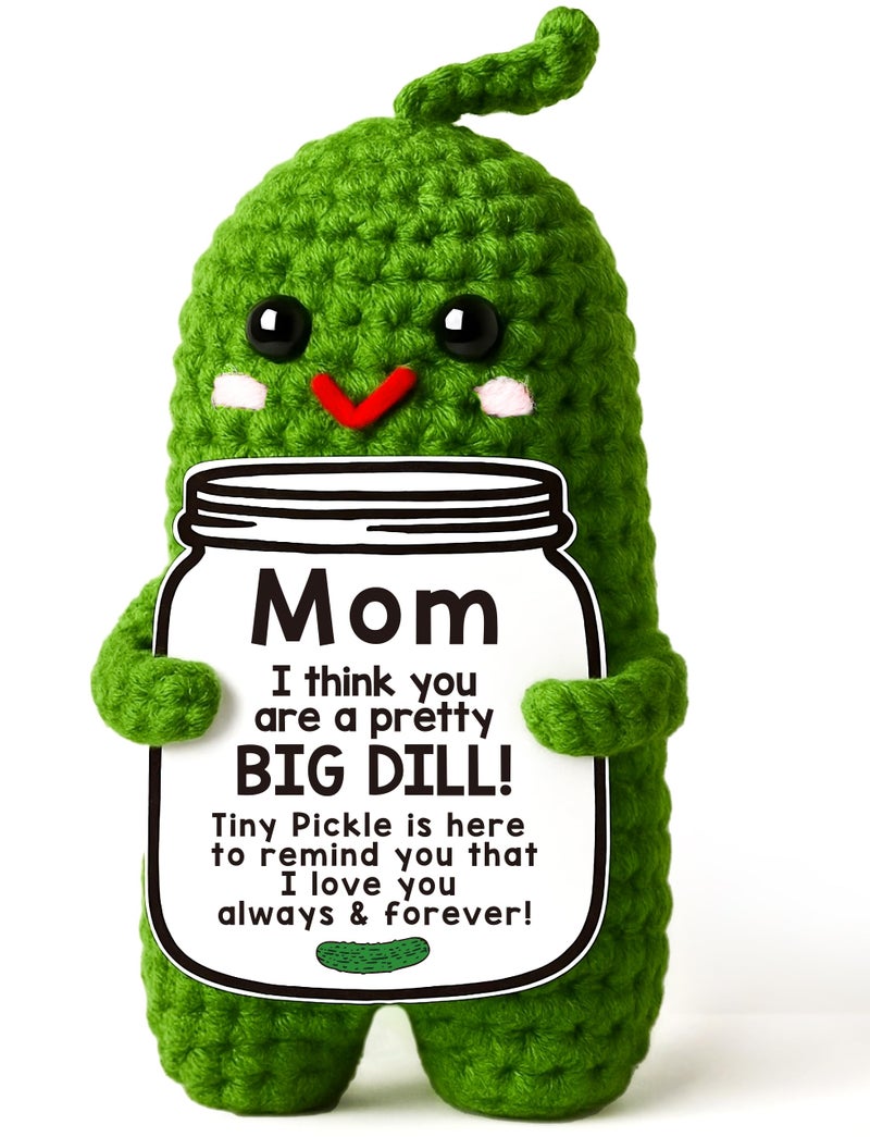 MAMAGIFTREE Mothers Day Birthday Gifts for Mom from Daughter Son Handmade Crochet Pickle Plush Big Dill Gift for Mother in Law or Stepmom Mothers Day Keepsake I Love You Mama Small Cute Decor - Image 2