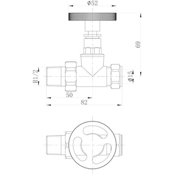 MILANO STRAIGHT INDUSTRIAL STYLE RADIATOR VALVES: ANTHRACITE GREY - Image 2