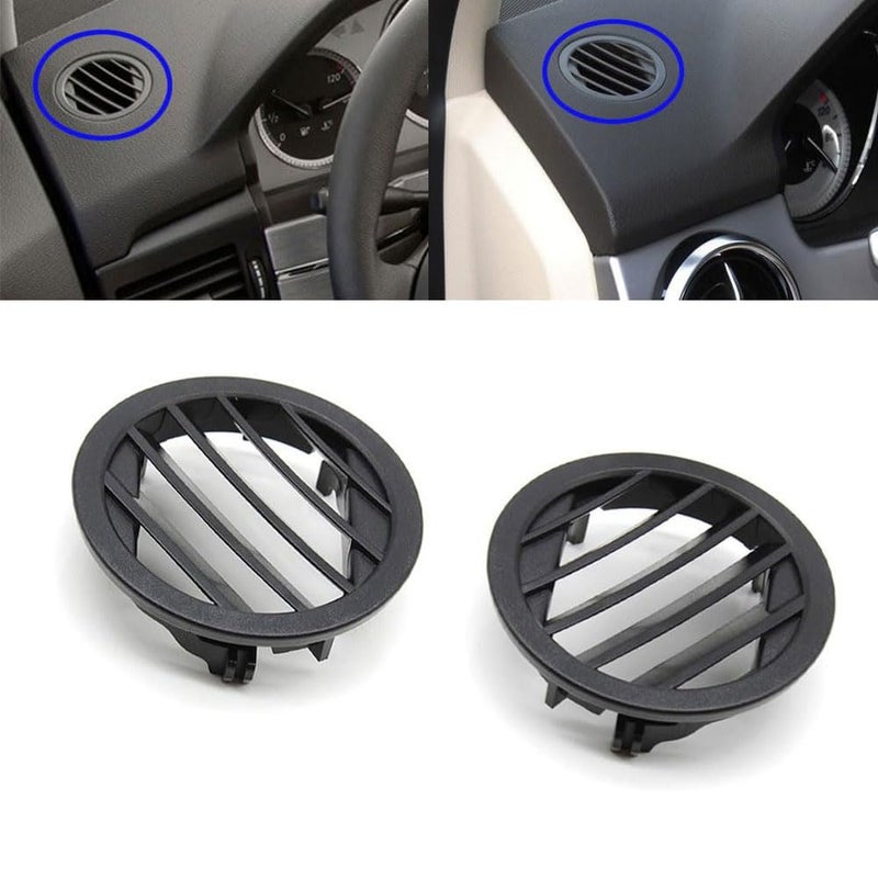 2PCS Dash Air Vent Outlet Cover Set for Mercedes Benz Black - Image 1